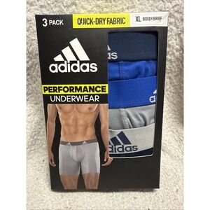 Adidas Men's Boxer Briefs XL (40-42) - 3 Pack - QuickDry Frabric - Underwear